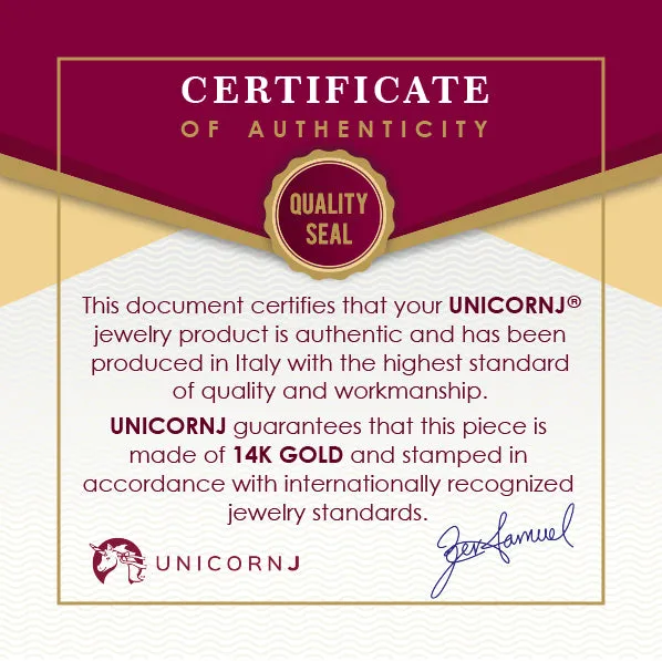 14K Yellow Gold Kids Girls ID Bracelet Cute Unicorn Charm with Pink Enamel Italy