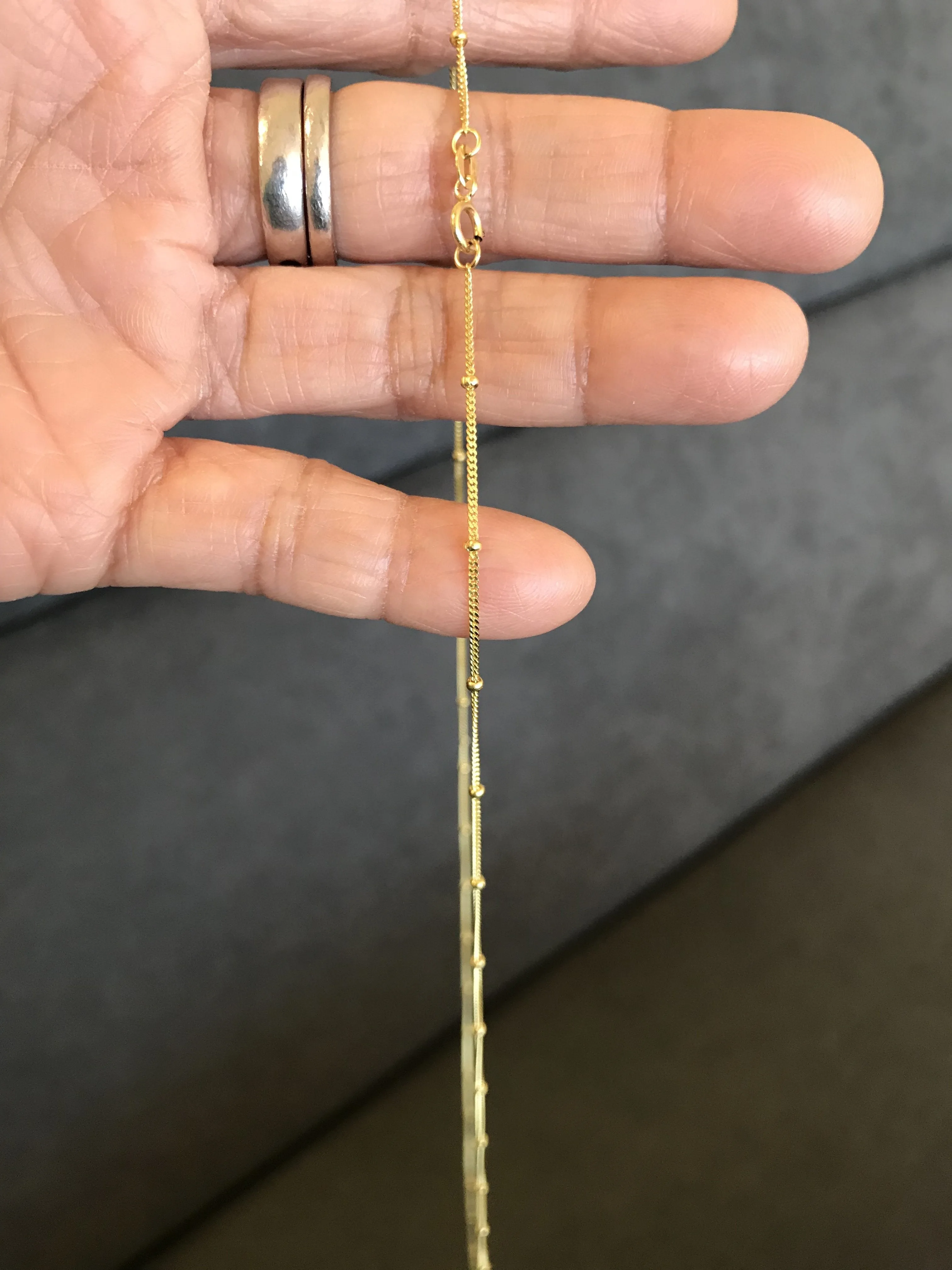 14k Yellow Rose White Gold 1mm Solid Beaded Bracelet Anklet Necklace Chain