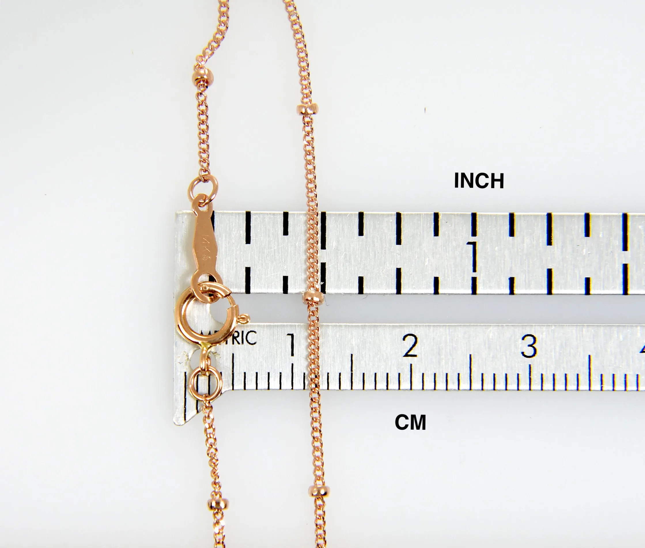 14k Yellow Rose White Gold 1mm Solid Beaded Bracelet Anklet Necklace Chain