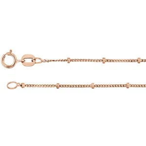14k Yellow Rose White Gold 1mm Solid Beaded Bracelet Anklet Necklace Chain