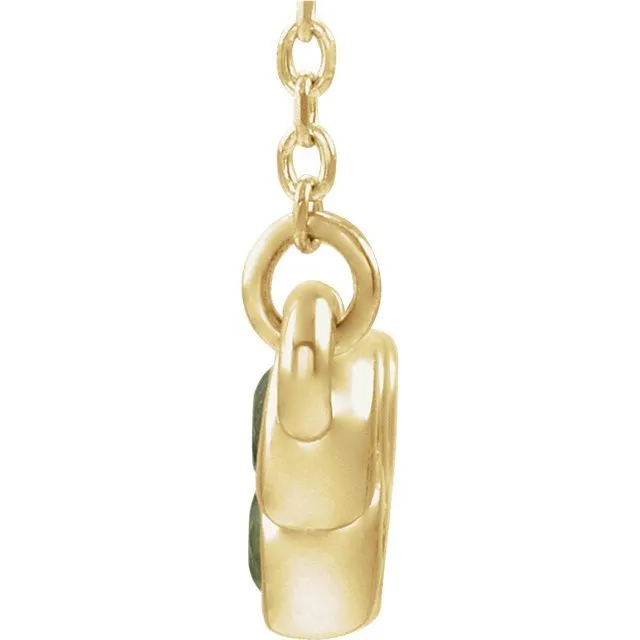 14KT GOLD 0.81 CTW PERIDOT BEZEL-SET BAR NECKLACE