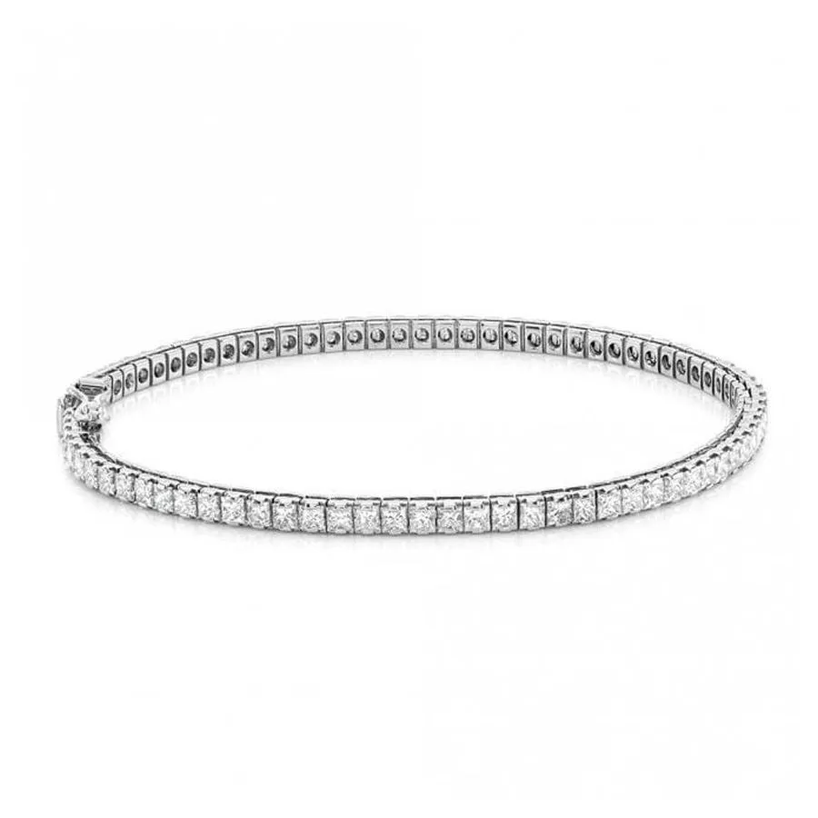 18ct White gold Princess cut Diamond bracelet