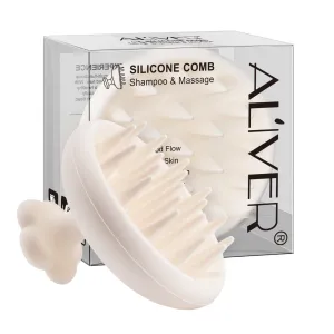 Aliver 2PC Silicone Massage Comb - White
