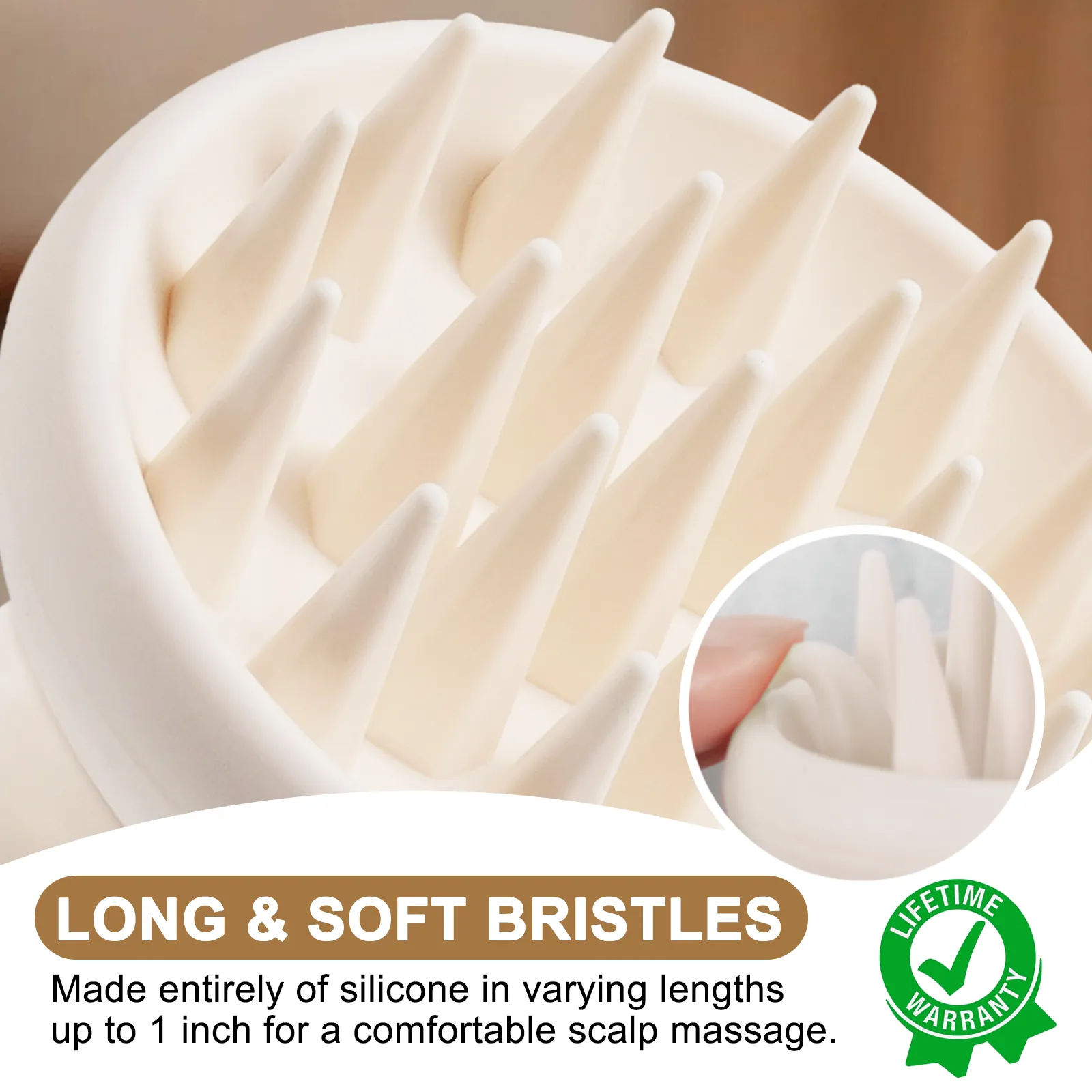 Aliver 2PC Silicone Massage Comb - White
