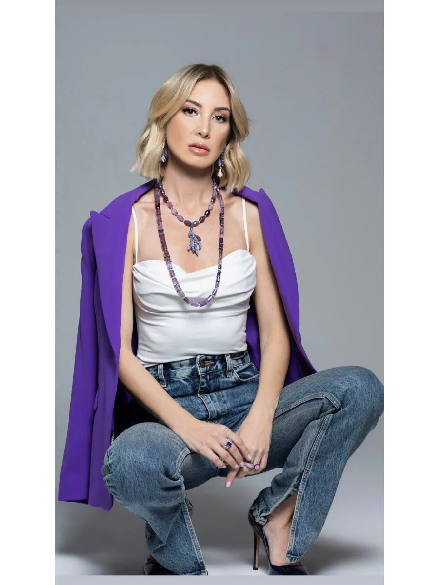 Amatist Crystal Coral Necklace