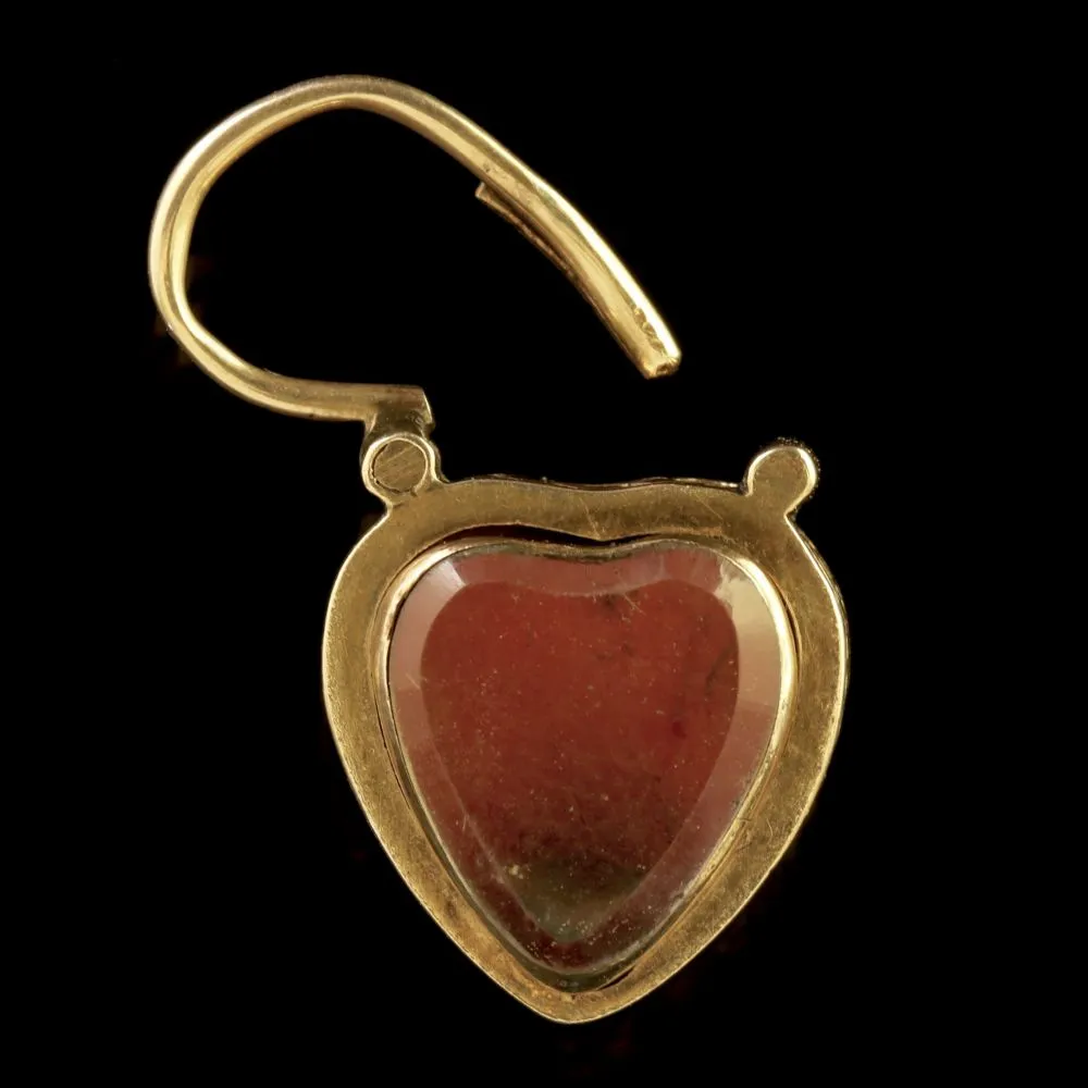 Antique Georgian Coral Necklace 18Ct Gold Heart Locket Circa 1780