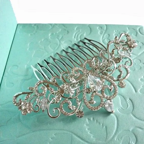 Art Deco Rhinestone Crystal Bridal Hair Comb. Vintage Inspired Wedding Hair Comb. Bridal Hair Piece. Wedding Headpiece. Wedding Hair Jewelry