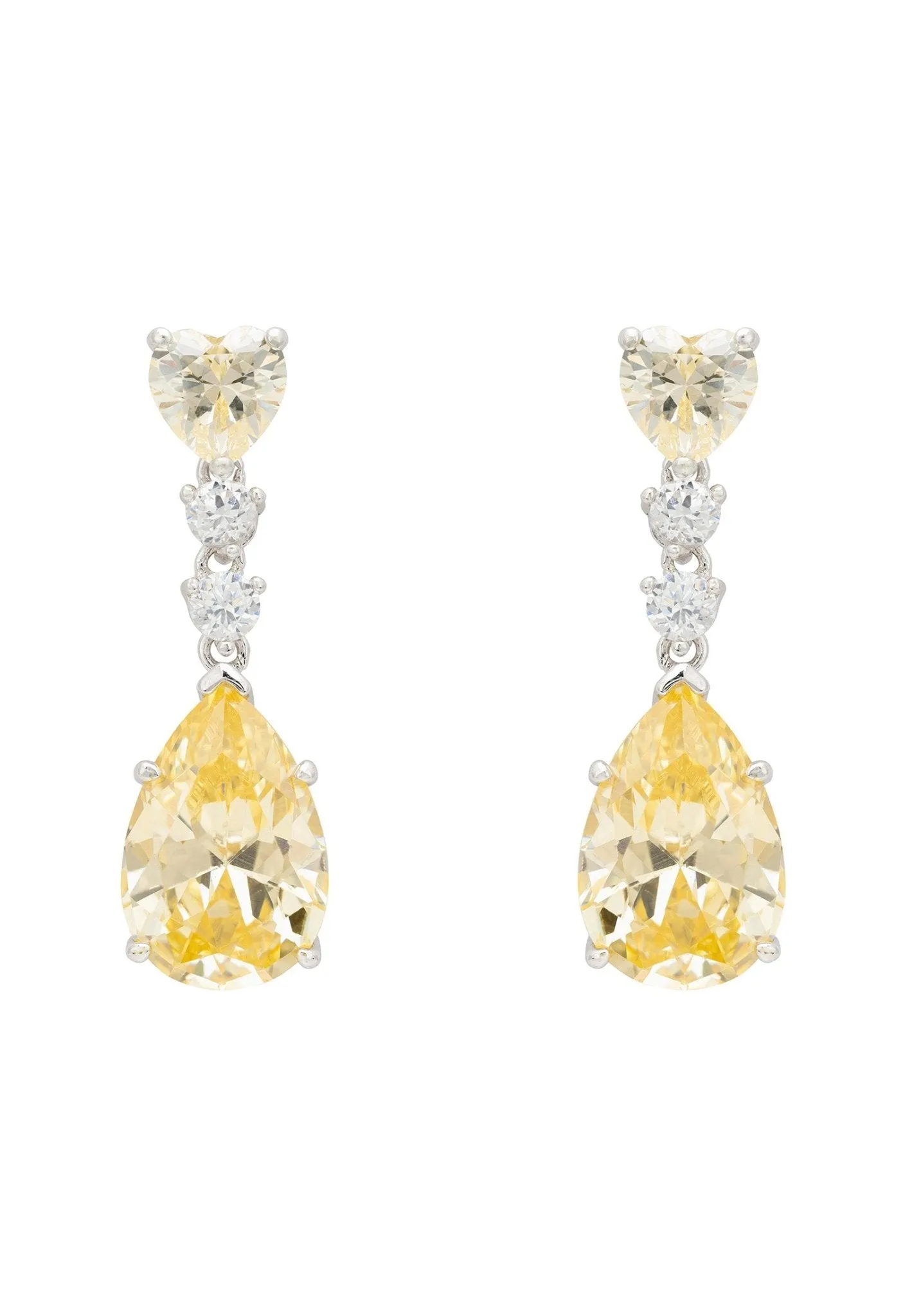 Augusta Lemon Topaz Teardrop Earrings Silver