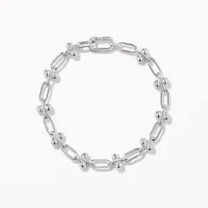 Bauble Paperclip Chain Bracelet in Silver