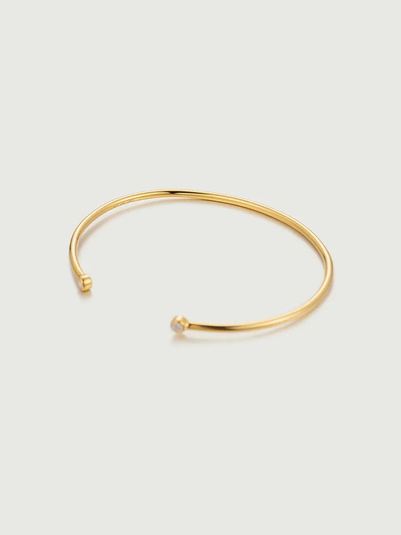 Bezel Set Moissanite Bangle