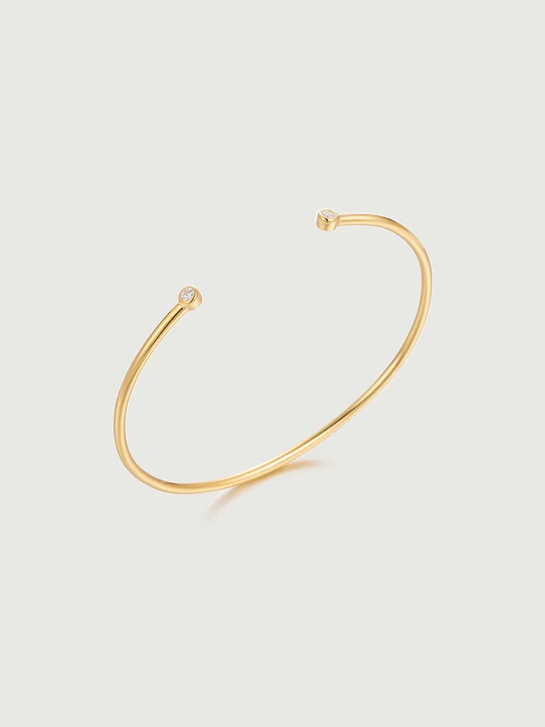 Bezel Set Moissanite Bangle