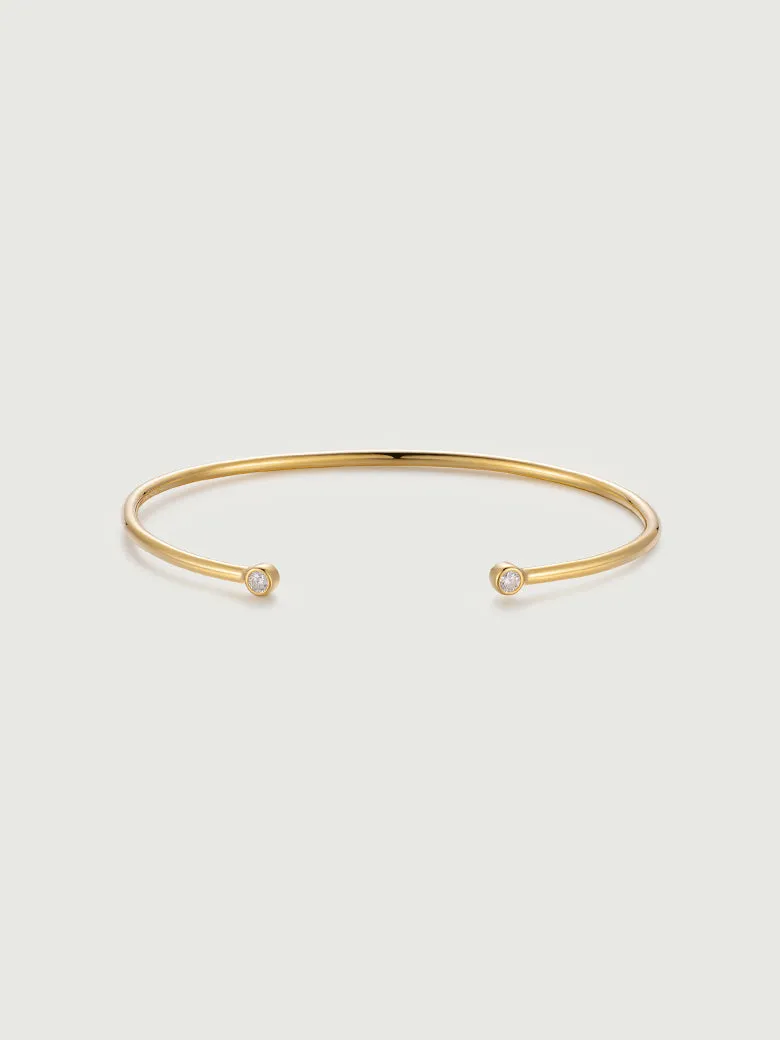 Bezel Set Moissanite Bangle