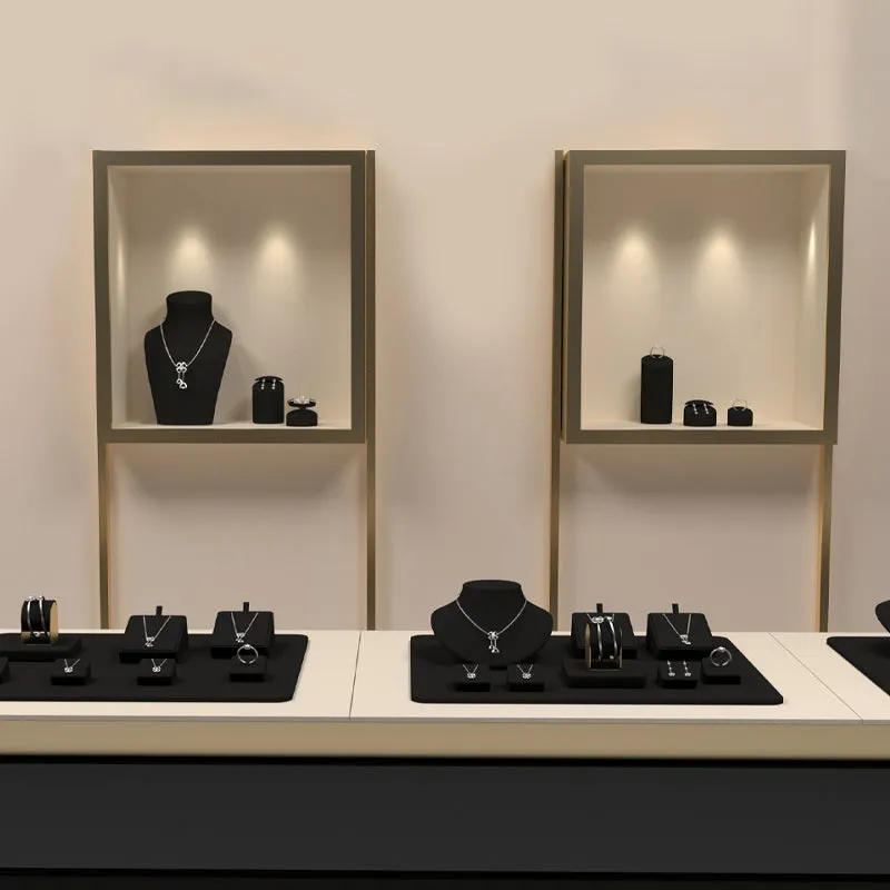 Black microfiber jewelry display set TT165