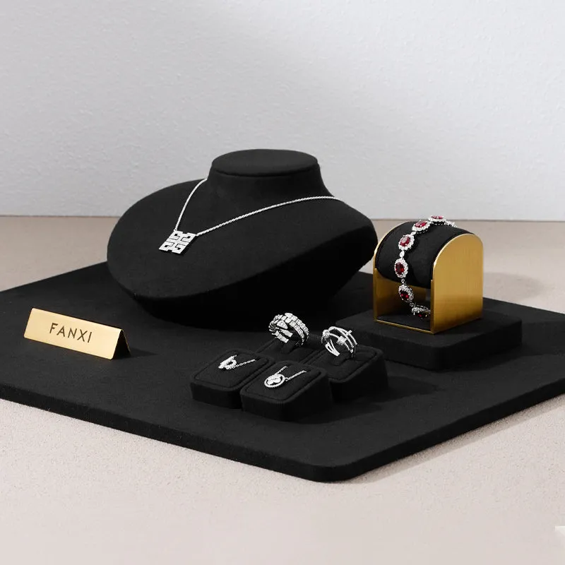 Black microfiber jewelry display set TT165