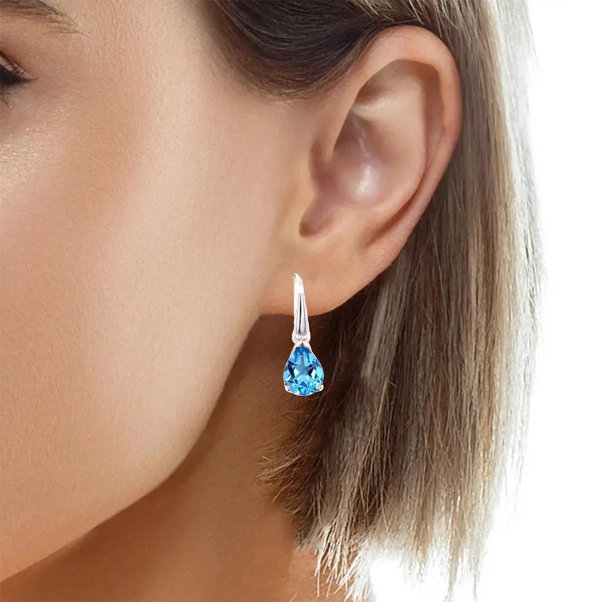 Blue Topaz Sterling Silver Earrings
