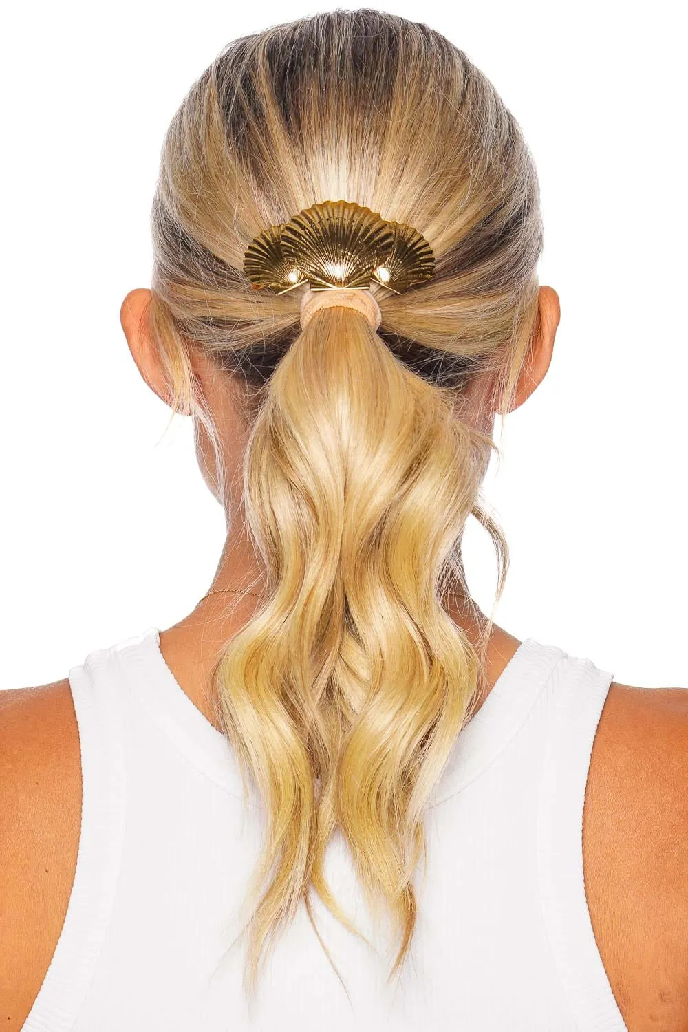 Caspian Gold Scallop Shell Barrette