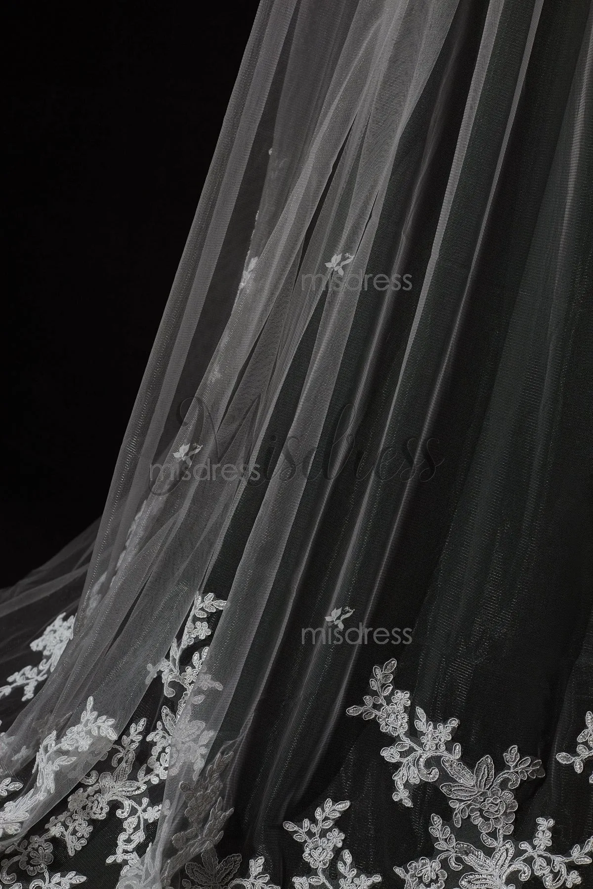 Cathedral Long Length Lace Appliques Wedding Veil