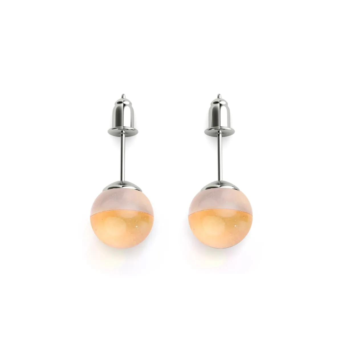 Champagne Supernova | .925 Sterling Silver | Galaxy Glass Stud Earrings
