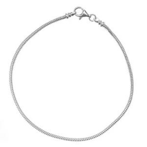 Charm Bracelet, For Large Hole Beads with Screw Ends Lobster Clasp 2mm, 7.5 Inches, Sterling Silver