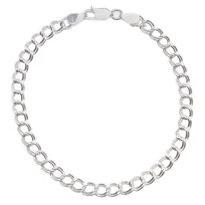 Charm Bracelet, Parallelo with Lobster Clasp, 7 Inches, Sterling Silver