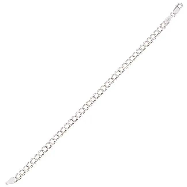 Charm Bracelet, Parallelo with Lobster Clasp, 7 Inches, Sterling Silver