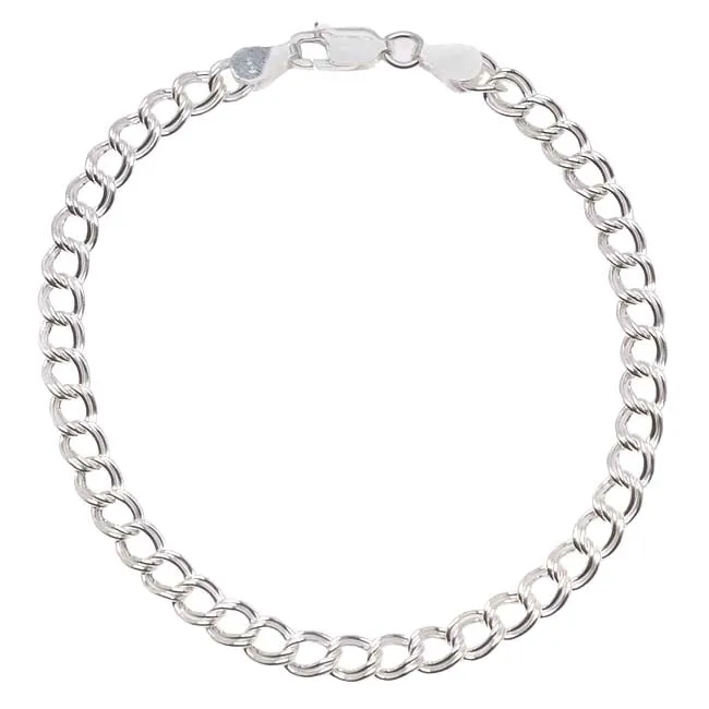 Charm Bracelet, Parallelo with Lobster Clasp, 7 Inches, Sterling Silver