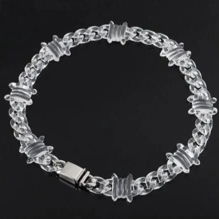 Clear Barbed Wire Necklace
