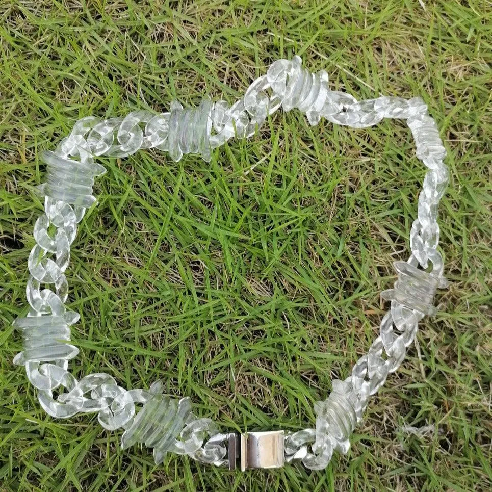 Clear Barbed Wire Necklace