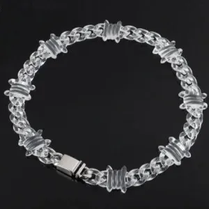 Clear Barbed Wire Necklace