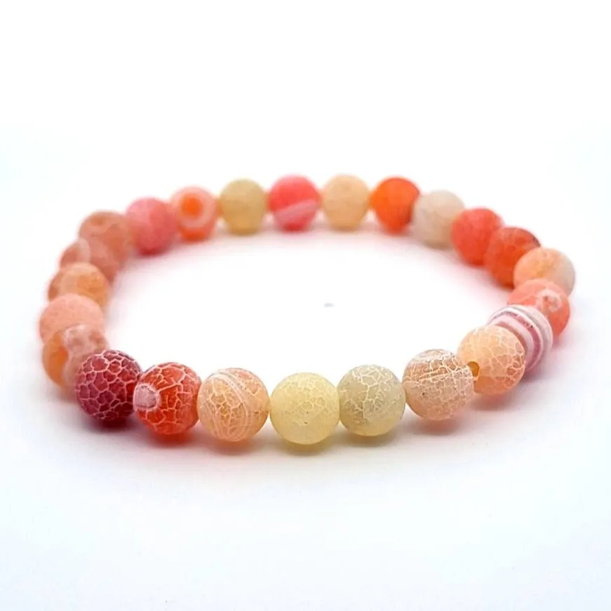 Crackle Agate Gemstone Bracelet