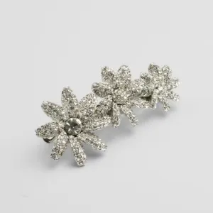 Crystal Three Flower Barrette