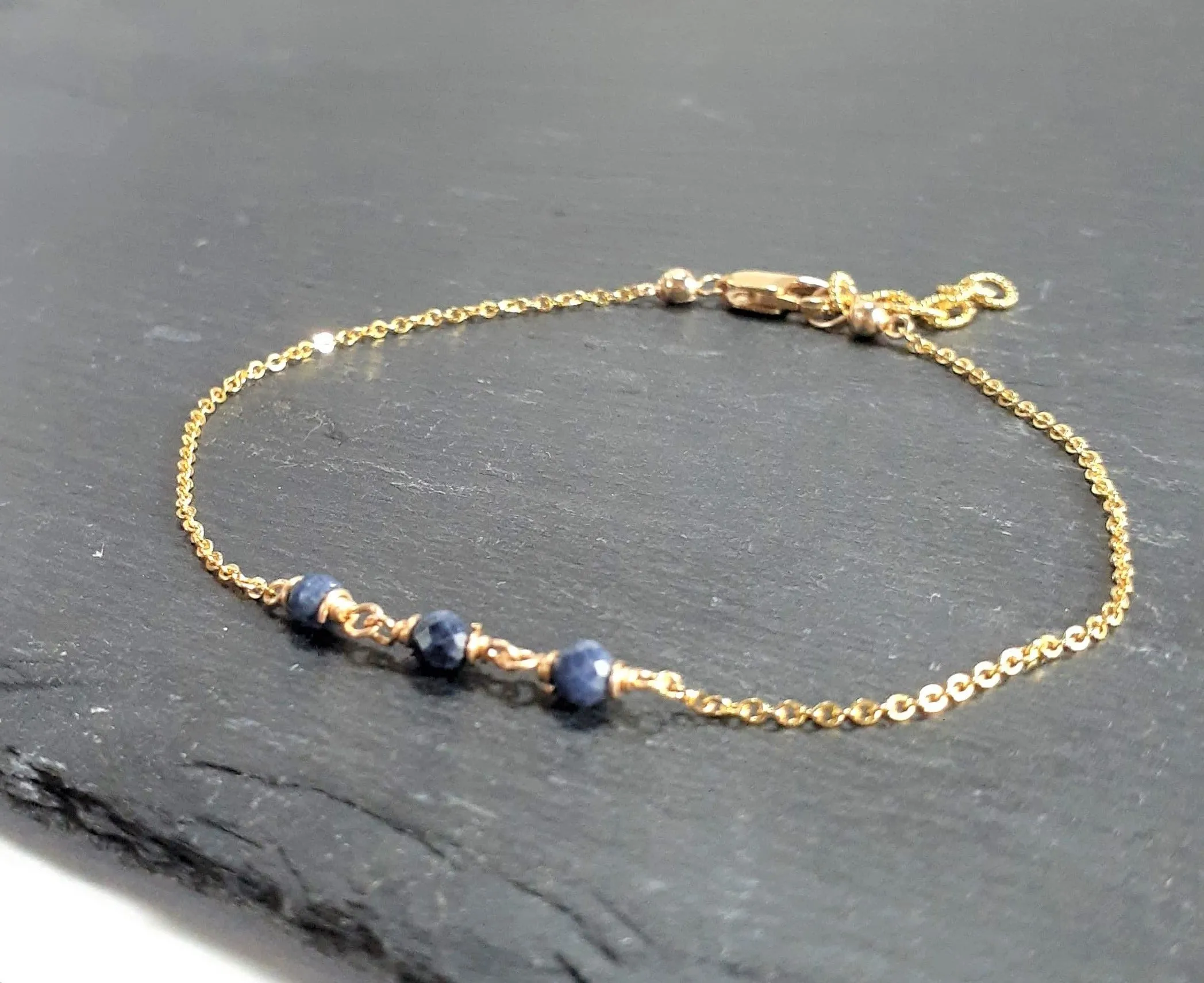 Dainty Blue Sapphire Anklet