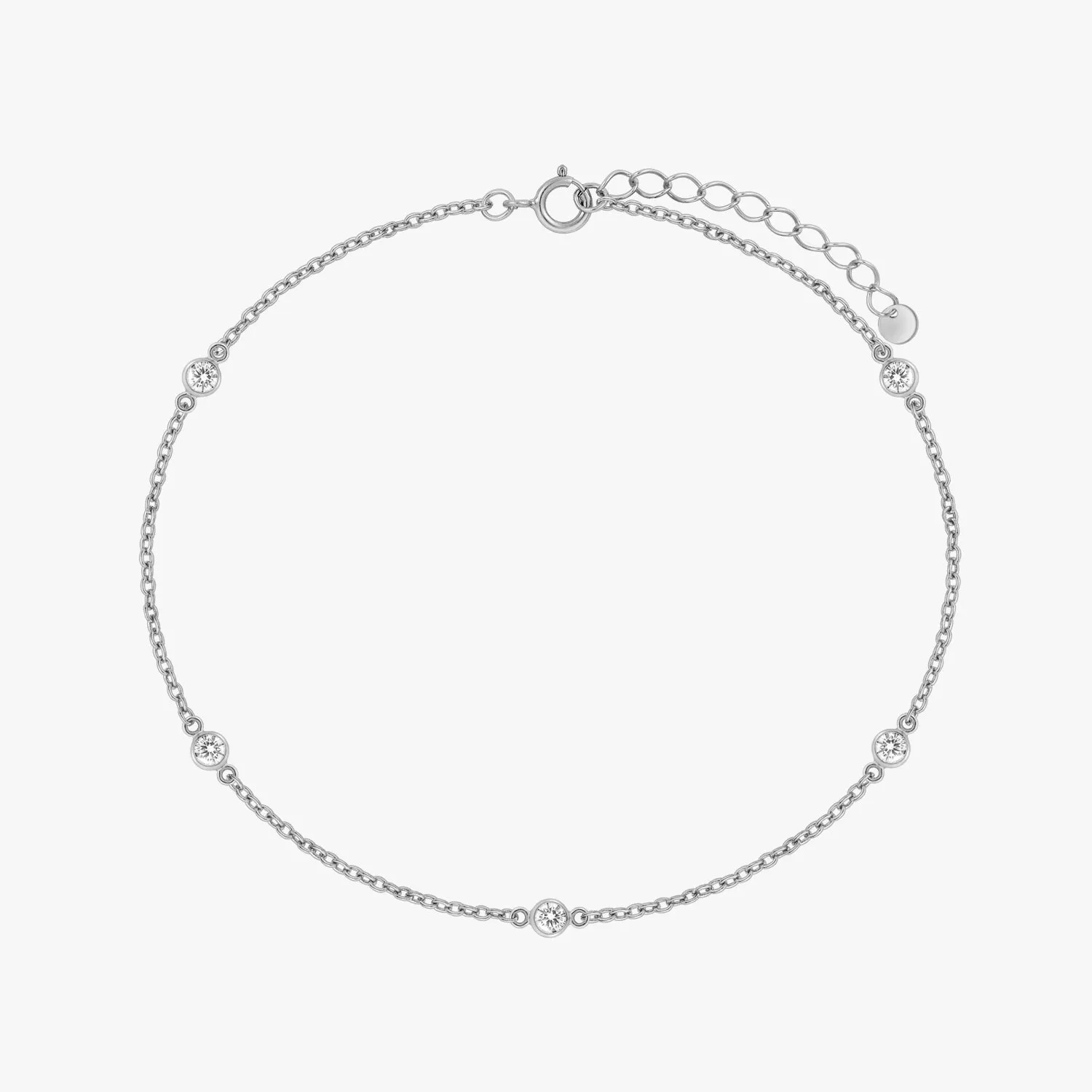 Dazzling Bezel Anklet