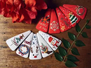 Embroidered Hair Barrette, Christmas Collection