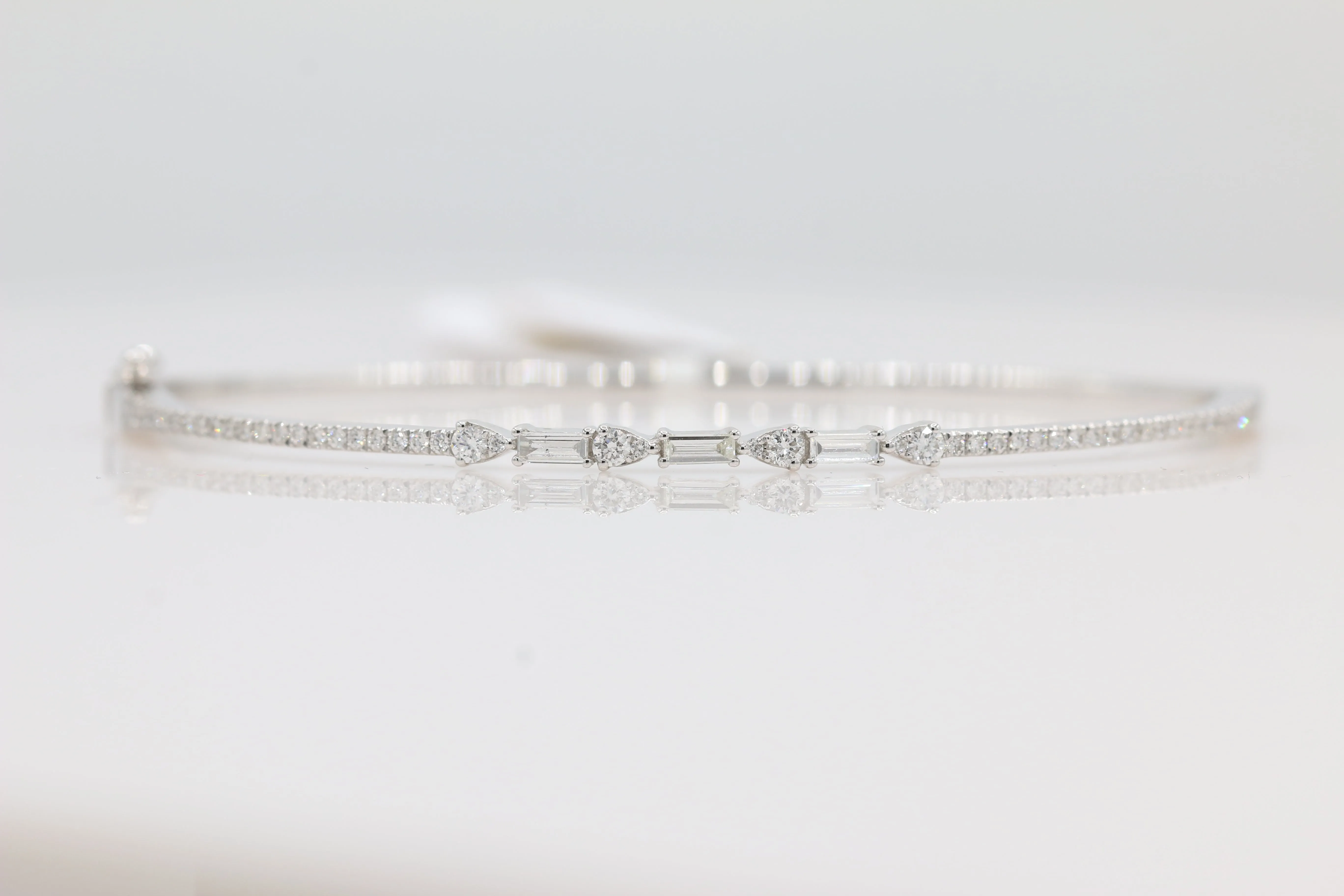Exquisite Diamond Bangle in 14KT White Gold ( 0.56ct tw dia )