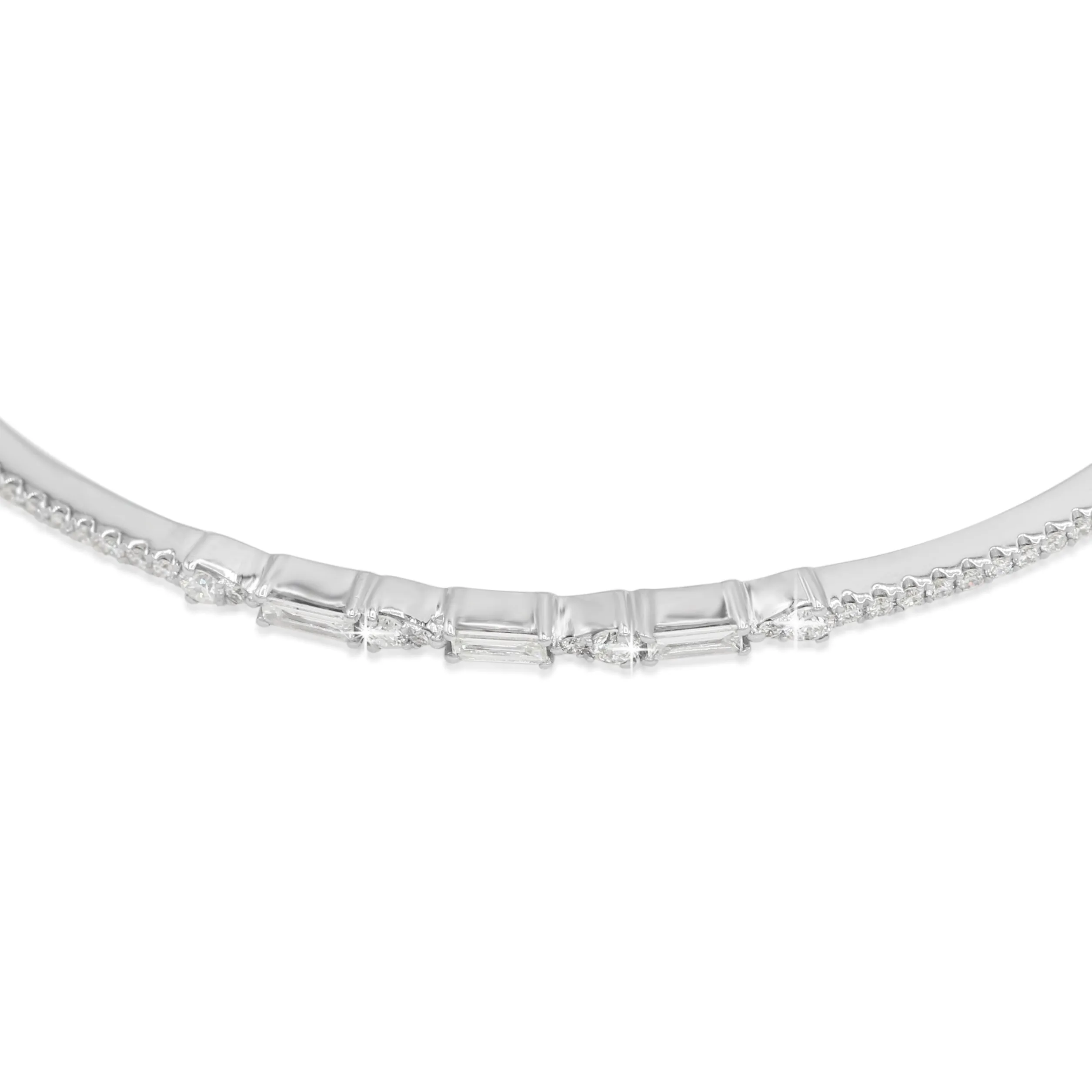 Exquisite Diamond Bangle in 14KT White Gold ( 0.56ct tw dia )