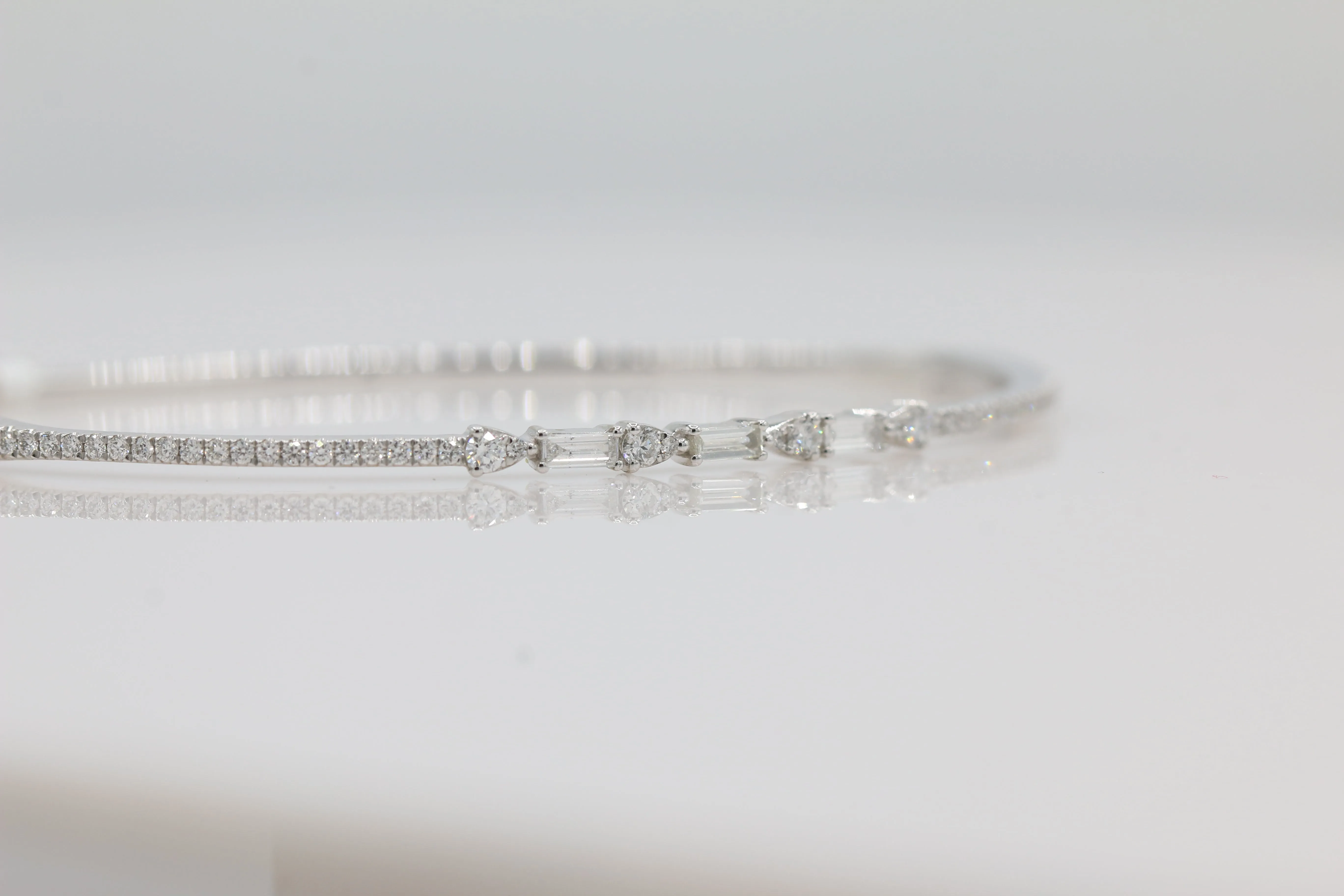 Exquisite Diamond Bangle in 14KT White Gold ( 0.56ct tw dia )