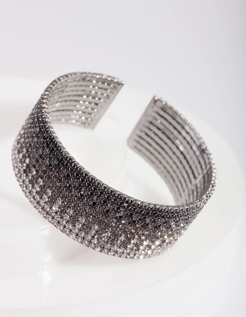 Gemstone Graduated Cuff Bracelet