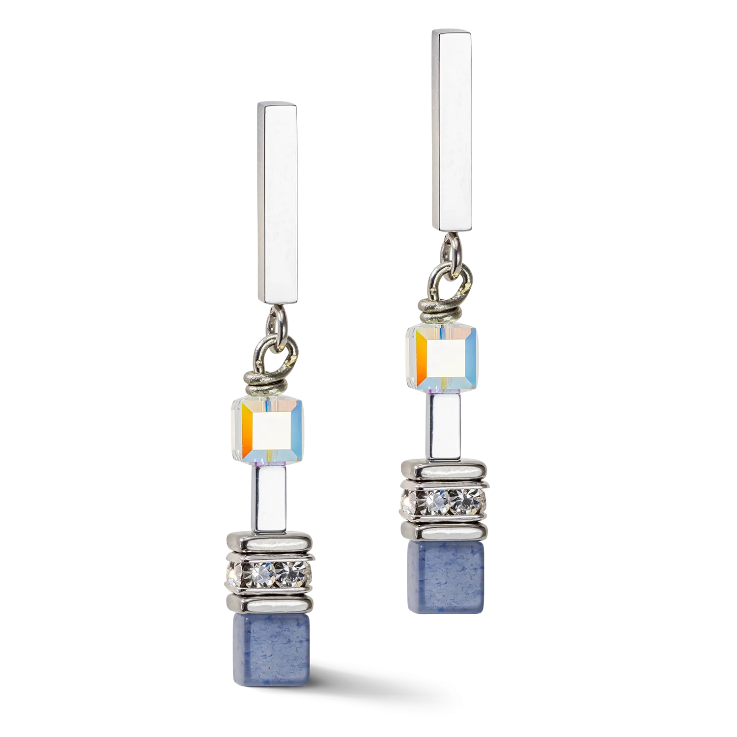 GeoCUBE® Precious Fusion Chunky Chain earrings light blue