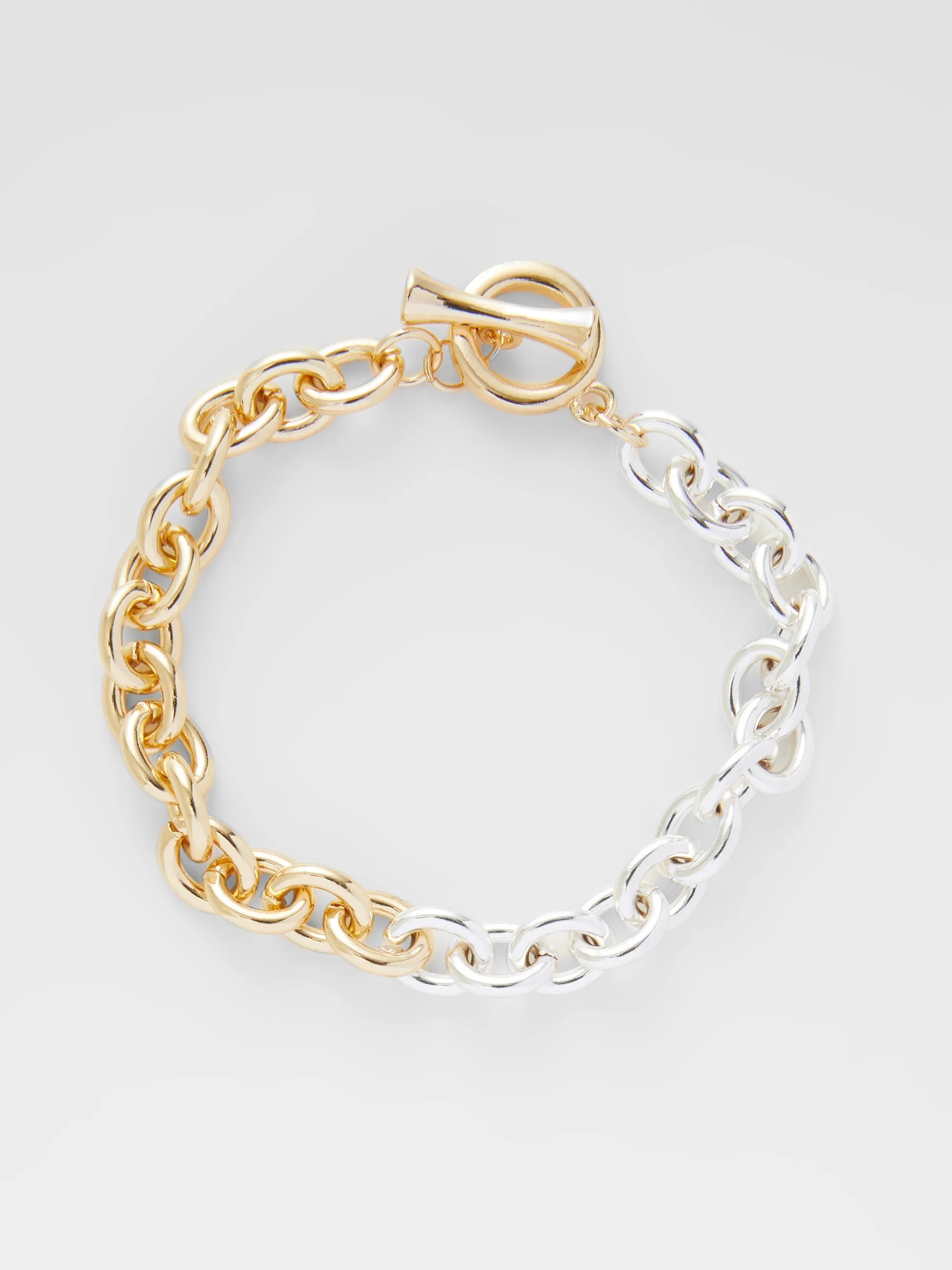 Mixed Metal Chunky Chain Bracelet