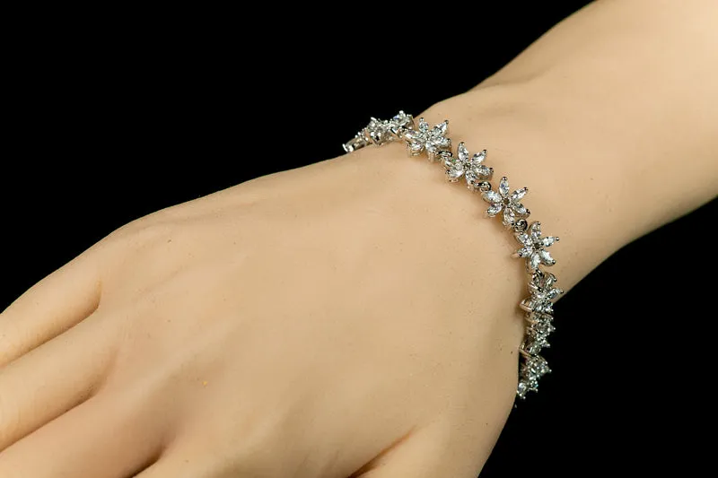 Monroe Flower Marquise Bracelet - 7.5in