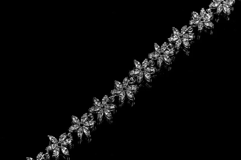 Monroe Flower Marquise Bracelet - 7.5in