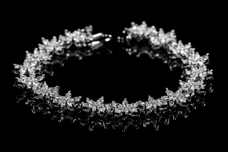 Monroe Flower Marquise Bracelet - 7.5in