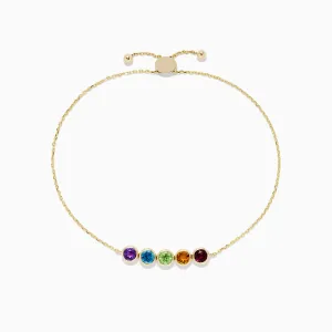 Mosaic Gold 14K Yellow Gold Multi Gemstone Bracelet