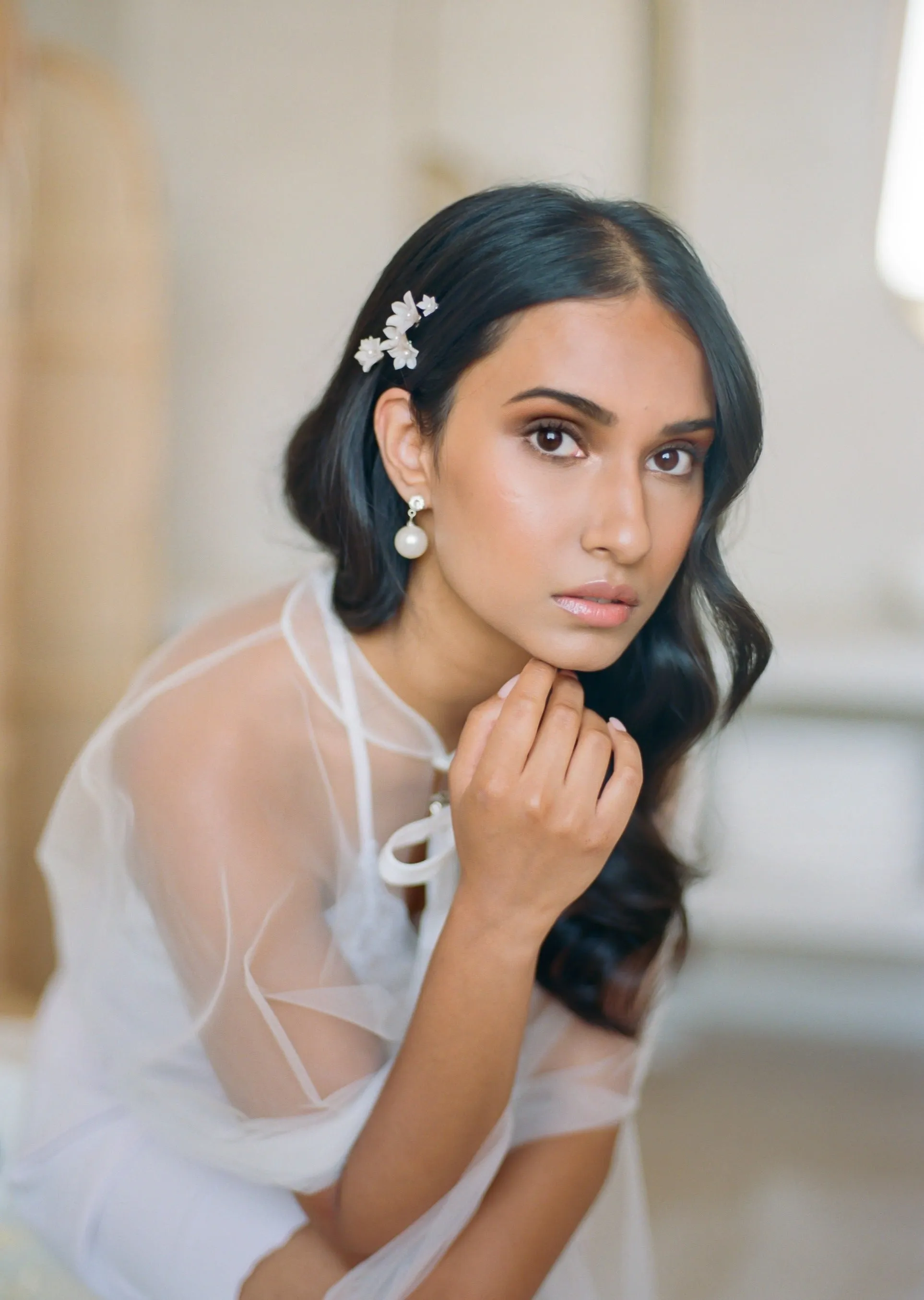 MOUNA Petite Clay Flower Hair Comb