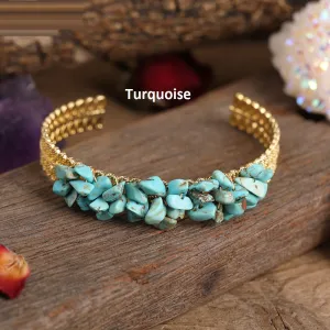 Natural Stone Cuff Bangle Bracelet