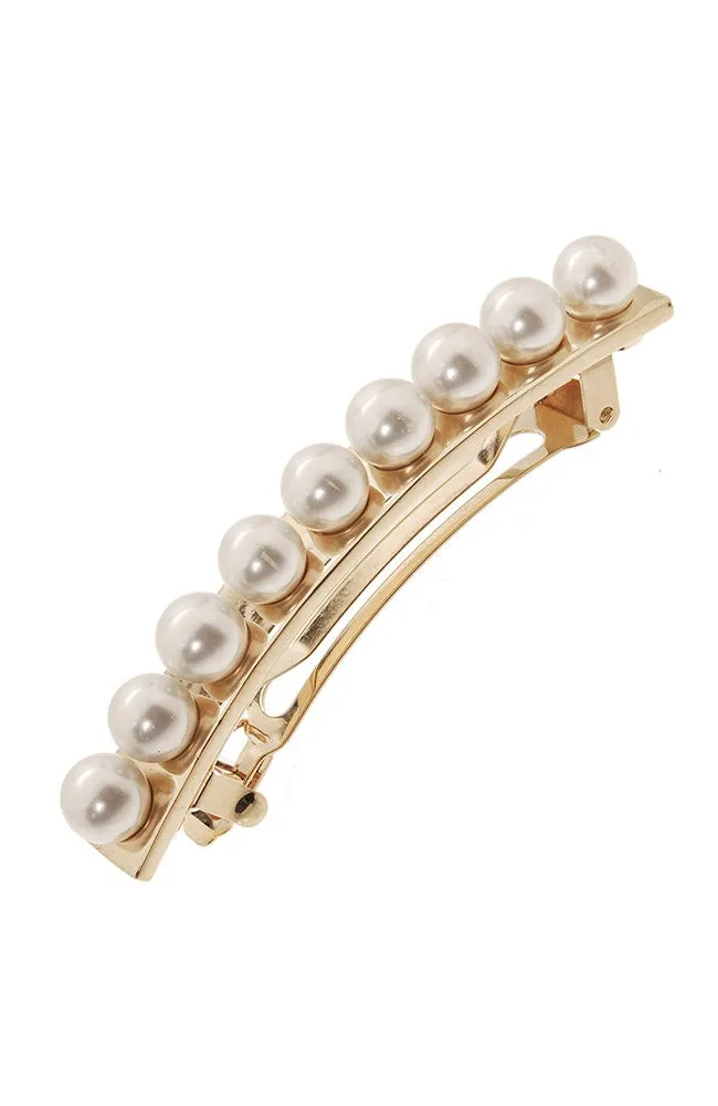 Pearl and Metal Barrette