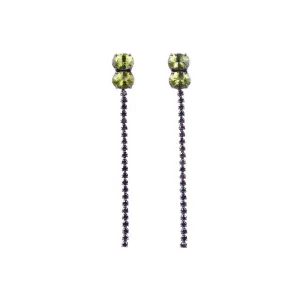 Peridot Black Diamond Earrings