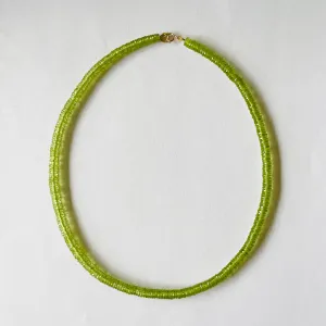 peridot heishi necklace
