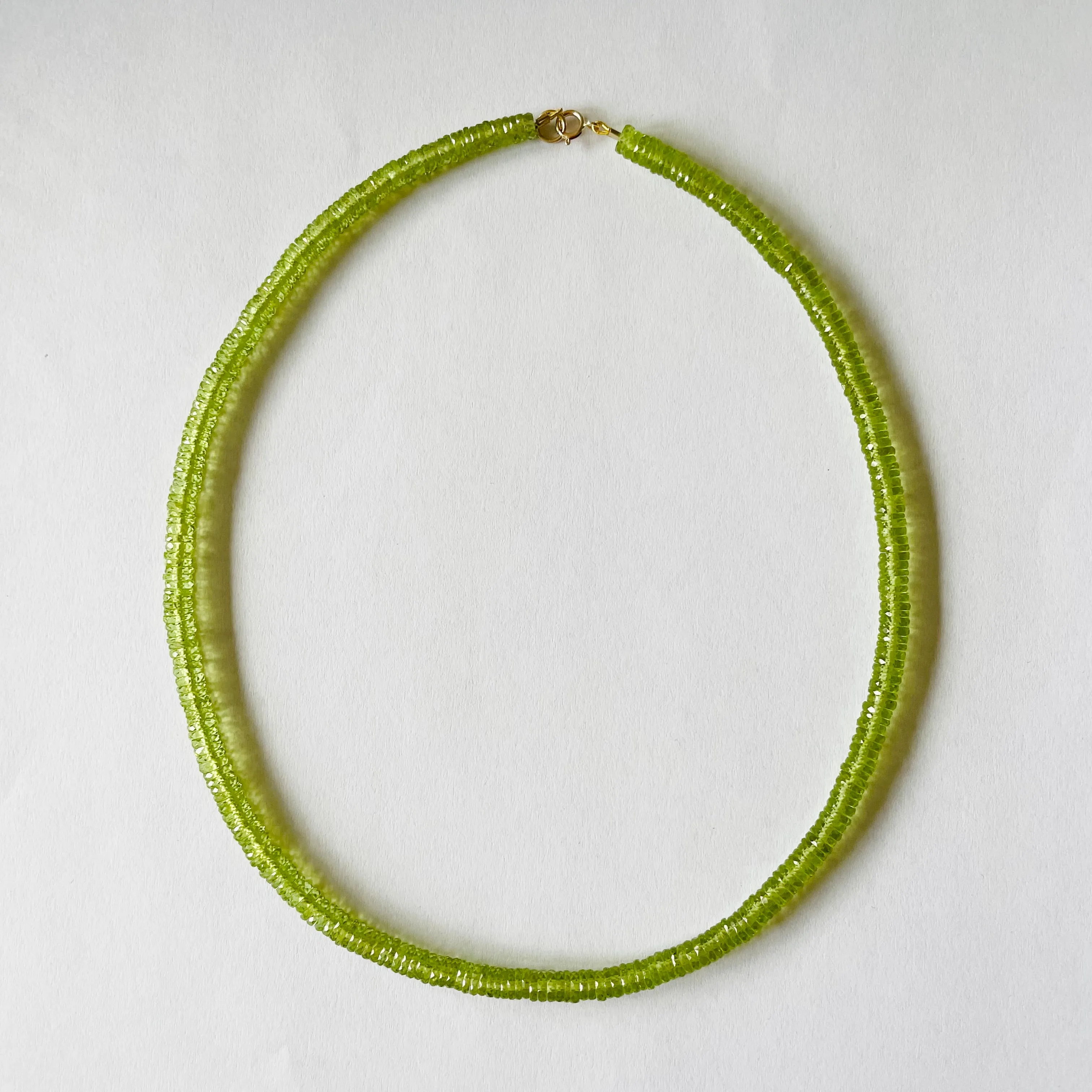 peridot heishi necklace
